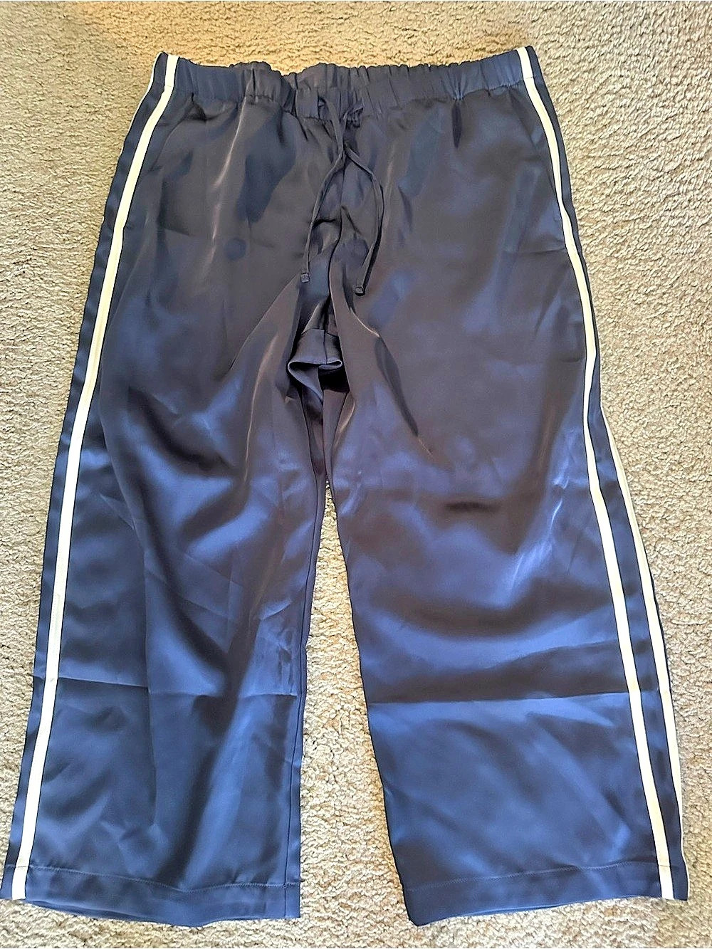 Gap Track Pants with Side Stripes in Blue Petite L NWT